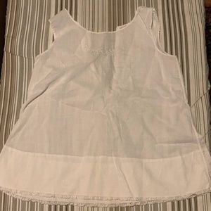 Vintage Baby / Doll Dress White with Embroidery 1950s lace sleeveless cotton